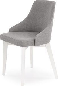Selsey Krzesło tapicerowane Berlas szare na białej podstawie 1