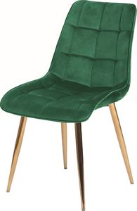 Selsey Krzesło tapicerowane Briare zielone na złotych nóżkach 1
