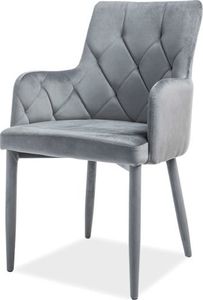 Selsey Krzesło tapicerowane Dana szare aksamitne 1