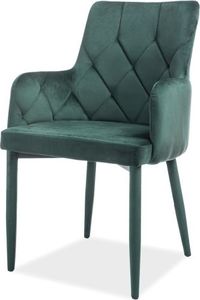 Selsey Krzesło tapicerowane Dana zielone aksamitne 1