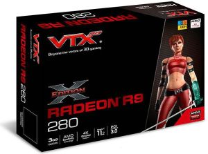 Karta graficzna Vertex3D Radeon R9 280 X-Edition V2, 3GB GDDR5 384bit HDMI, DVI, 2x mDP (3GBD5-2DHXV2E) 3