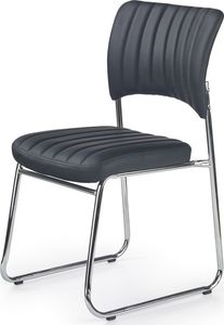 Selsey Krzesło tapicerowane Rambla czarna ekoskóra na płozie 1