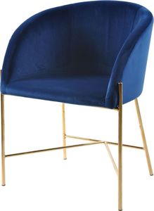 Selsey Krzesło tapicerowane Ribioc granatowy welur na złotych nogach 1