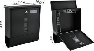 Malatec Skrzynka na listy - czarna uniwersalny 14