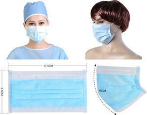 Zestaw 50x jednorazowa 3 warstwowa maska maseczka maseczki maski ochronna na twarz uniwersalny (59946-uniw) - 59946-uniw 6
