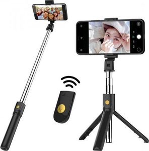 Selfie stick Selfie Stick Tripod K07 statyw z pilotem bluetooth / bezprzewodowy uchwyt kijek do zdjęć czarny () - 5903396033605 2