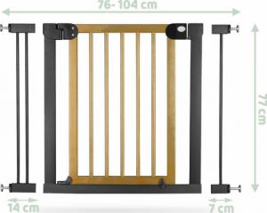 Ricokids Barierka bramka zabezpieczająca: metal + drewno, czarna 6