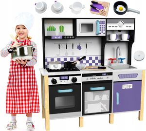 VimToys Drewniana kuchnia dla dzieci + akcesoria kuchenne 1