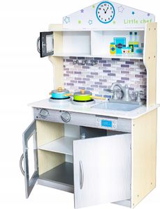 VimToys Duża drewniana kuchnia dla dzieci + akcesoria kuchenne 5