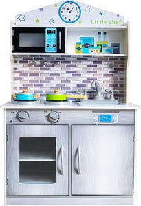 VimToys Duża drewniana kuchnia dla dzieci + akcesoria kuchenne 6