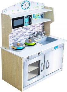 VimToys Duża drewniana kuchnia dla dzieci + akcesoria kuchenne 7