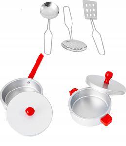 VimToys Duża różowa drewniana kuchnia dla dzieci + akcesoria kuchenne 6