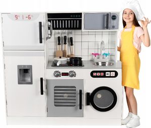VimToys Ogromna drewniana kuchnia dla dzieci + akcesoria + dźwięki + led 12