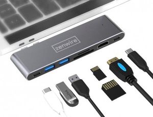 HUB USB Zenwire Adapter 7w1 Hub USB-C HDMI 4K/SD/USB 3.0 Apple Macbook Pro / Air 13, 15, 16 wersja 2020 Thunderbolt 3.0 1