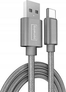 Kabel USB Zenwire USB-A - 1.5 m Srebrny (99155547) 1