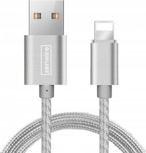 Kabel USB Zenwire USB-A - 1.5 m Srebrny (101066652) 1