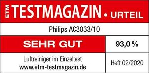 Oczyszczacz powietrza Philips Oczyszczacz powietrza Philips AC3033 / 10 Connected 3000I (dla alergików i palaczy, do 104M2, Cadr 400M3 / H, czujnik Aerasense, z kontrolą aplikacji) biały / srebrny 5