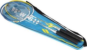 WISH ALUMTEC 327K ZESTAW RAKIET DO BADMINTONA NIEBIESKI+ŹÓŁTY + LOTKI 3 SZT WISH 7