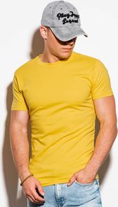 Ombre T-shirt męski bez nadruku S884 - żółty XXL 1