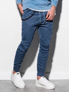 Ombre Spodnie męskie joggery P908 - niebieskie XL 1