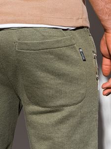 Ombre Spodnie męskie dresowe P900 - khaki S 5