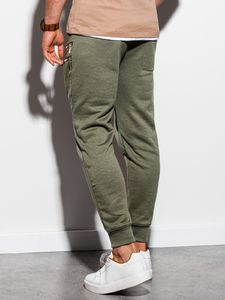 Ombre Spodnie męskie dresowe P900 - khaki S 6