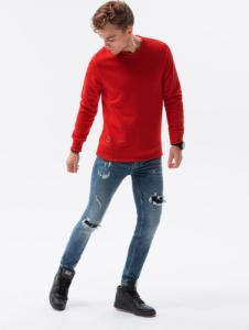 Ombre Bluza męska bez kaptura B978 czerwona L 3