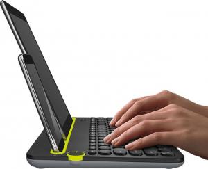 Klawiatura Logitech K480 Bezprzewodowa Czarno-żółta US (920-006342) 3