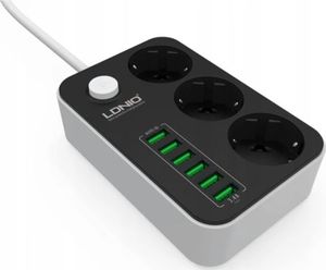 Listwa zasilająca Pan i Pani Gadżet Listwa zasilająca 3 Gniazda + 6x USB Przedłużacz 1