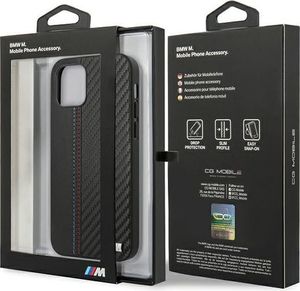 BMW Etui BMW BMHCP12MMCARBK iPhone 12/12 Pro 6,1" czarny/black hardcase M Collection PU Carbon Stripe 9