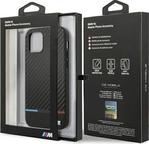 BMW Etui BMW BMHCP12MPUCARTCBK iPhone 12/12 Pro 6,1" czarny/black hardcase M Collection PU Carbon Stripe 7