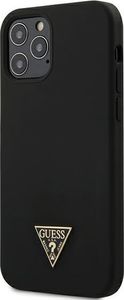 Guess Guess GUHCP12MLSTMBK iPhone 12/12 Pro 6,1" black/czarny hardcase Silicone Triangle Logo 1