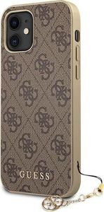 Guess Guess GUHCP12SGF4GBR iPhone 12 mini 5,4" brązowy/brown hardcase 4G Charms Collection 2