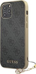 Guess Guess GUHCP12MGF4GGR iPhone 12/12 Pro 6,1" szary/grey hardcase 4G Charms Collection 2