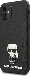Karl Lagerfeld Karl Lagerfeld KLHCP12SIKMSBK iPhone 12 mini 5,4 czarny/black hardcase Saffiano Ikonik Metal uniwersalny 2