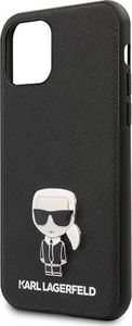 Karl Lagerfeld Karl Lagerfeld KLHCP12SIKMSBK iPhone 12 mini 5,4 czarny/black hardcase Saffiano Ikonik Metal uniwersalny 3