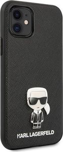 Karl Lagerfeld Karl Lagerfeld KLHCP12SIKMSBK iPhone 12 mini 5,4 czarny/black hardcase Saffiano Ikonik Metal uniwersalny 5