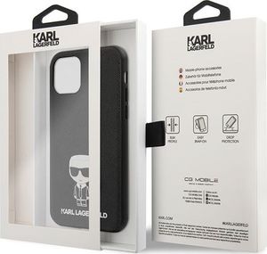 Karl Lagerfeld Karl Lagerfeld KLHCP12SIKMSBK iPhone 12 mini 5,4 czarny/black hardcase Saffiano Ikonik Metal uniwersalny 7
