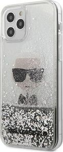 Karl Lagerfeld Karl Lagerfeld KLHCP12SGLIKSL iPhone 12 mini 5,4" srebrny/silver hardcase Ikonik Liquid Glitter 1