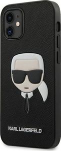 Karl Lagerfeld Karl Lagerfeld KLHCP12SSAKHBK iPhone 12 mini 5,4" czarny/black hardcase Saffiano Ikonik Karl`s Head 2