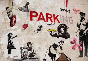 DecoNest Fototapeta - Kolaż graffiti (Banksy) - 300X210 1