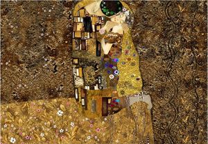 DecoNest Fototapeta - Inspiracja Klimtem: Złoty pocałunek - 200X140 1