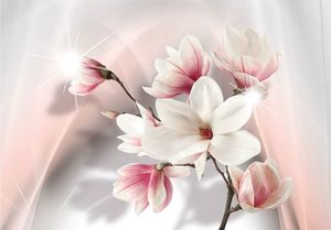 DecoNest Fototapeta - Białe magnolie - 200X140 1