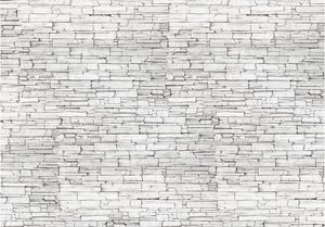 DecoNest Fototapeta - Białe cegły - 150X105 1