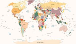 DecoNest Fototapeta - Mapa świata - 100X70 1