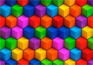 DecoNest Fototapeta - Kolorowe pola geometryczne - 150X105 1