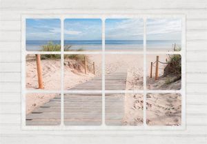 DecoNest Fototapeta - Okno plaża - 200X140 1