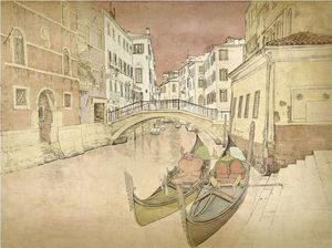 DecoNest Fototapeta - Gondolas in Venice - 200X154 1
