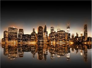 DecoNest Fototapeta - Nowy Jork i złoto - 200X154 1