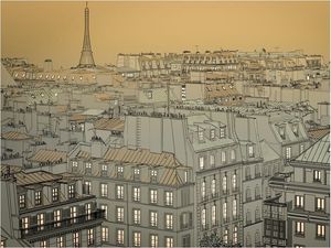 DecoNest Fototapeta - Dobranoc Paryżu - 200X154 1